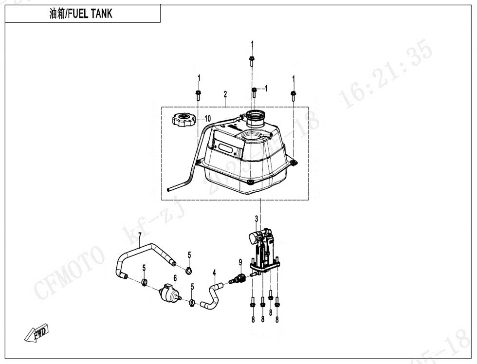 RESERVOIR DE CARBURANT POUR CFORCE 110 KID THERMIQUE 2024