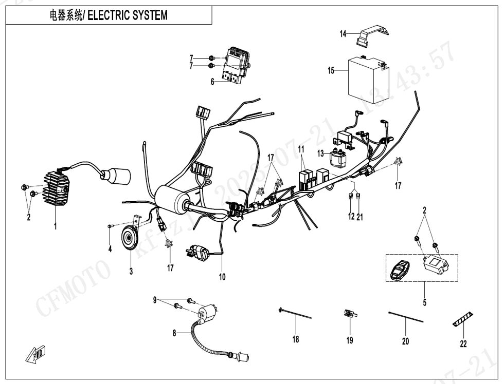 SYSTEME ELECTRIQUE POUR CFORCE 110 KID THERMIQUE 2024