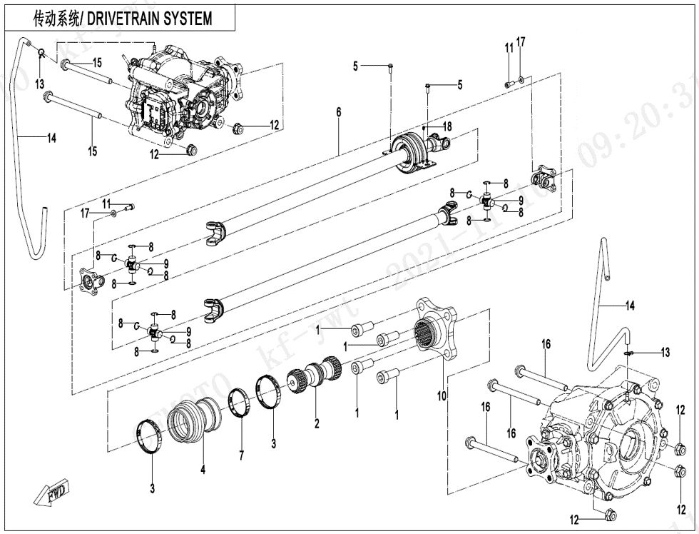 SYSTEME DE TRANSMISSION POUR UFORCE 1000 XL BICYLINDRE 2024