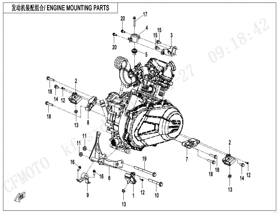 PIECES DE SUPPORT MOTEUR POUR UFORCE 600 2024