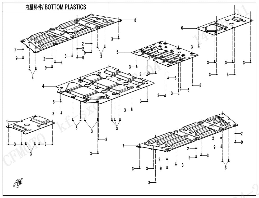 PLASTIQUES INFERIEURS POUR UFORCE 600 2024
