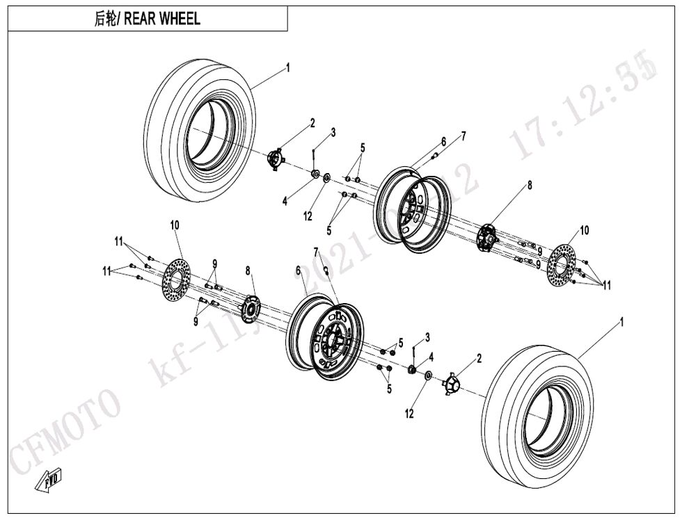 ROUE ARRIERE POUR UFORCE 600 2024