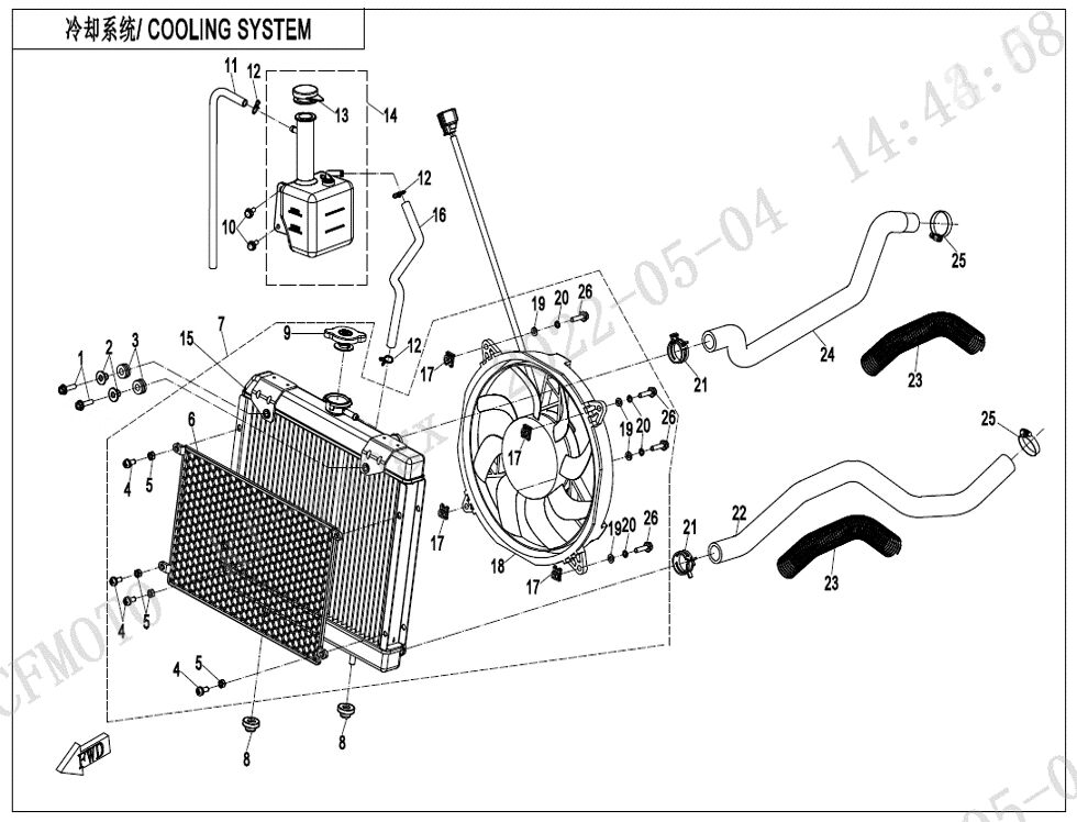 SYSTEME DE REFROIDISSEMENT POUR CFORCE 625 TOURING R T3 LONG 2024