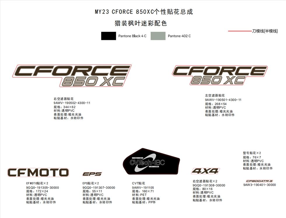 AUTOCOLANTS 2023 TRUE TIMBER CAMO POUR CFORCE 850 T3 2023