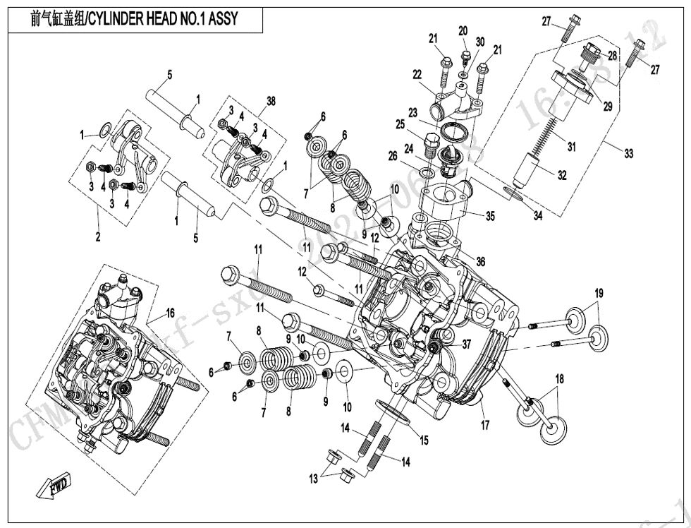 ASSEMBLAGE DE CULASSE 1 POUR CFORCE 850 T3 2023