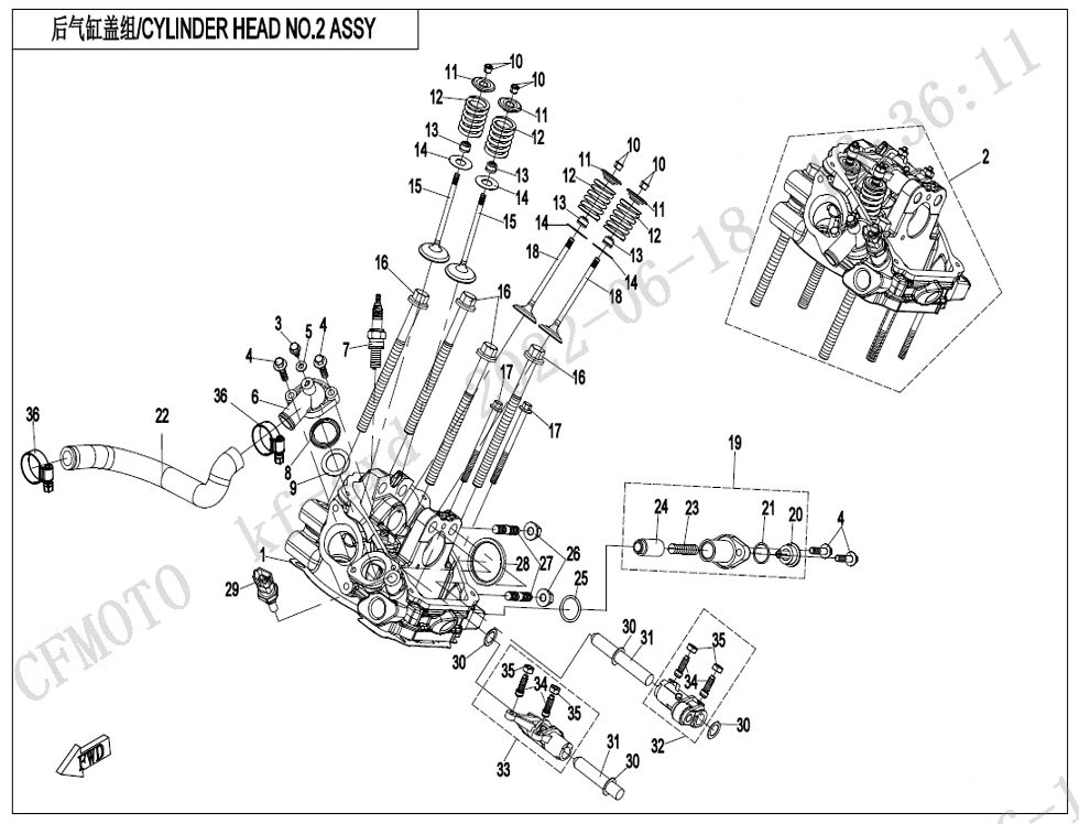 ASSEMBLAGE DE CULASSE 2 POUR CFORCE 850 T3 2023