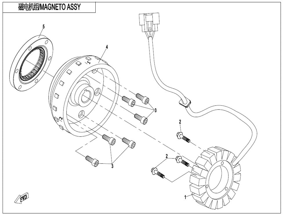 ASSEMBLAGE MAGNETO POUR CFORCE 850 T3 EPS AVEC DIFF ARRIERE 2023