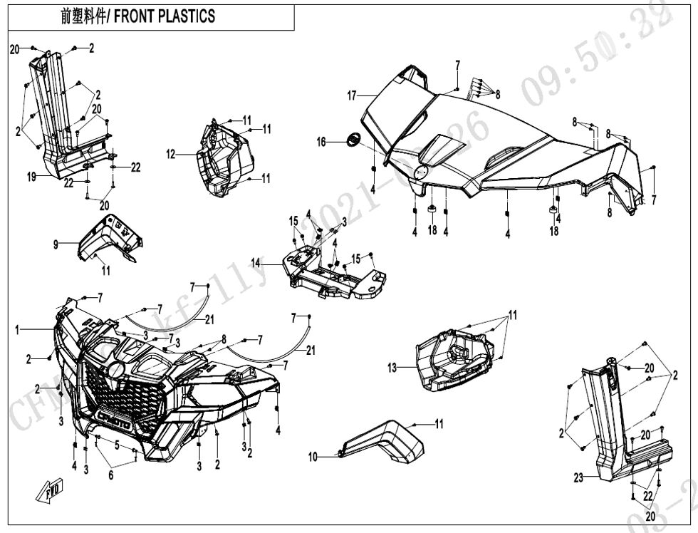PLASTIQUES AVANT POUR UFORCE 600 2023