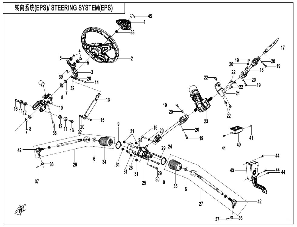 SYSTEME DE DIRECTION POUR ZFORCE 1000 SPORT R EPS 2024