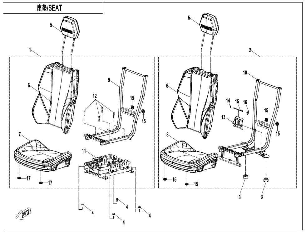 SIEGE POUR ZFORCE 1000 SPORT R EPS 2024