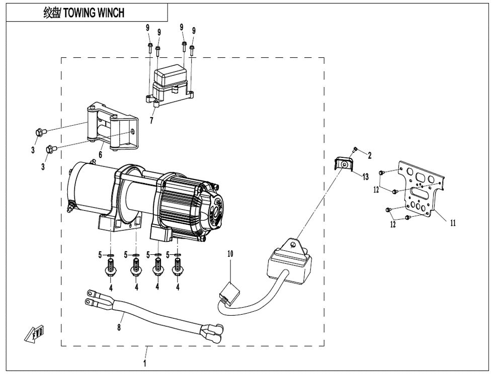TREUIL DE REMORQUAGE POUR CFORCE 1000 EPS L7E 2023