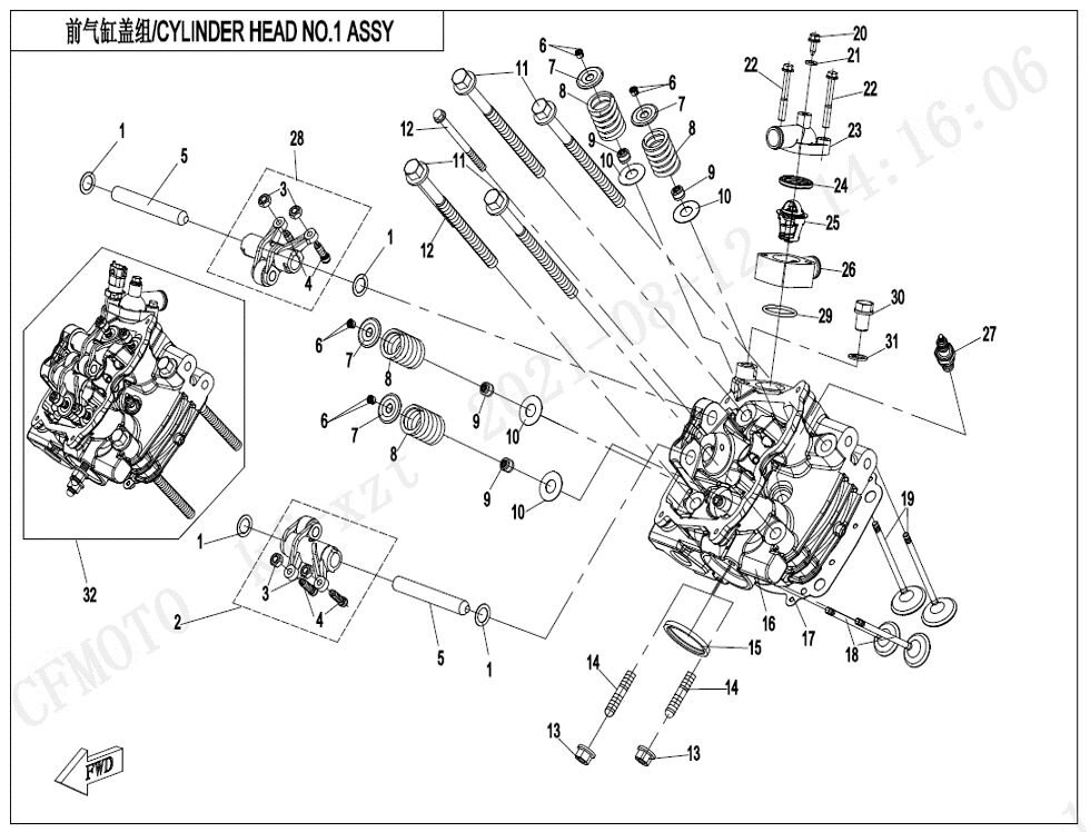 ASSEMBLAGE DE CULASSE 1 POUR CFORCE 1000 T3 EPS 2023
