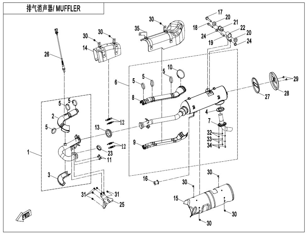 SILENCIEUX POUR CFORCE 520 T3 COURT EPS LTD 2025