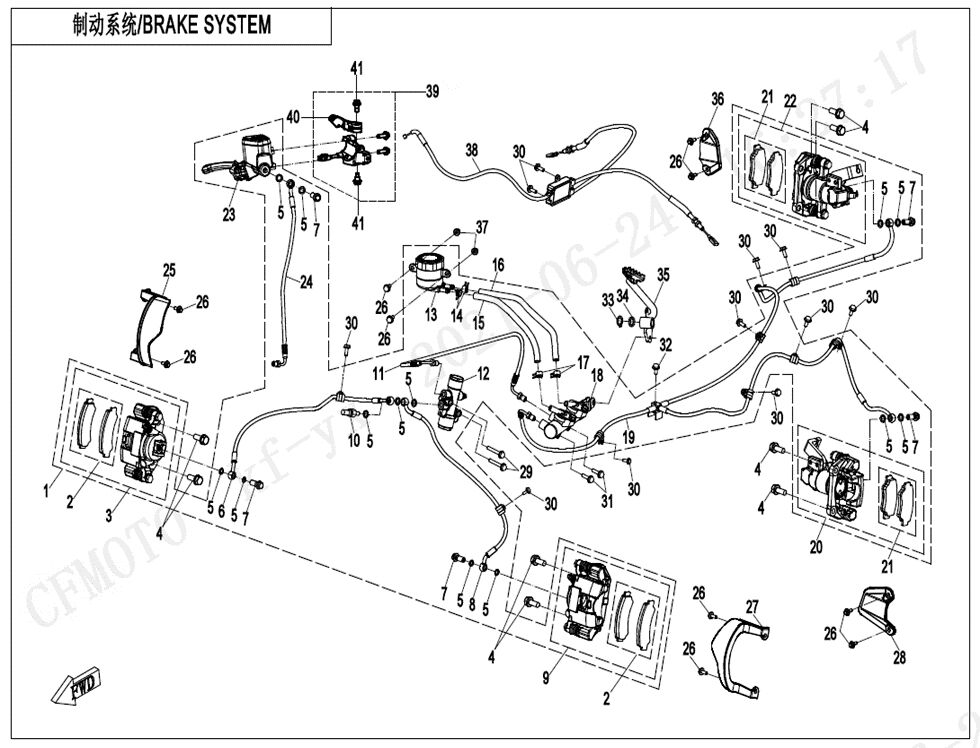 SYSTEME DE FREINAGE POUR CFORCE 625 T3 EPS 2022