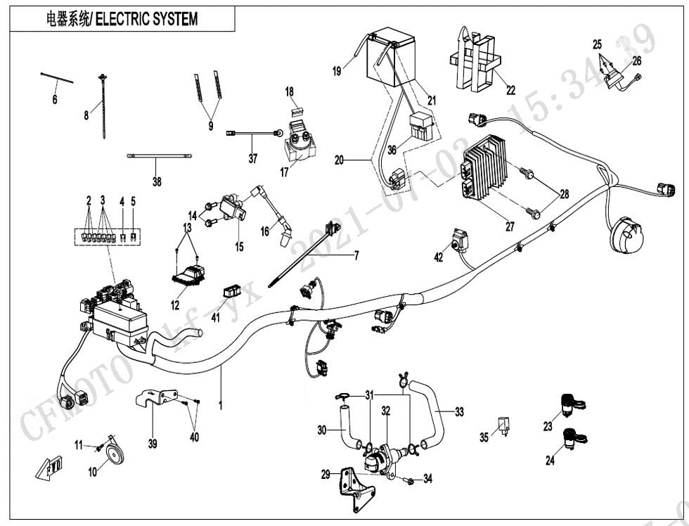 SYSTEME ELECTRIQUE POUR CFORCE 625 T3 EPS 2022