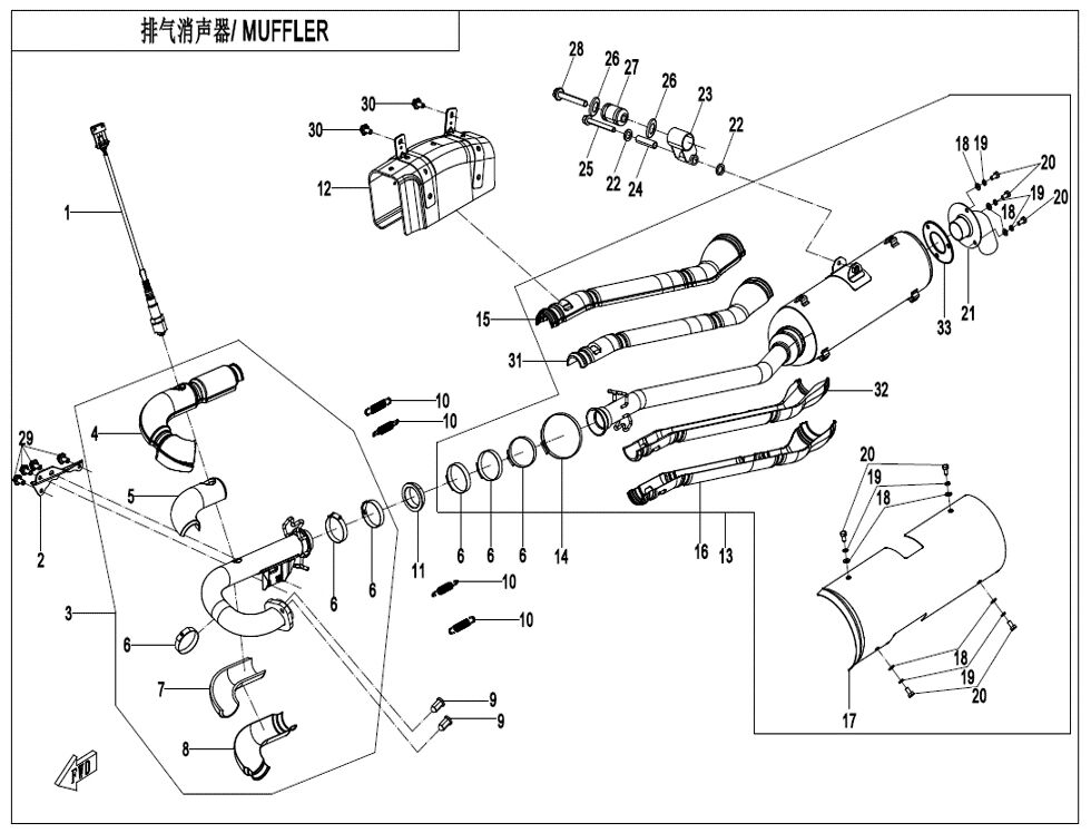 SILENCIEUX POUR CFORCE 625 T3 OVERLAND 2024