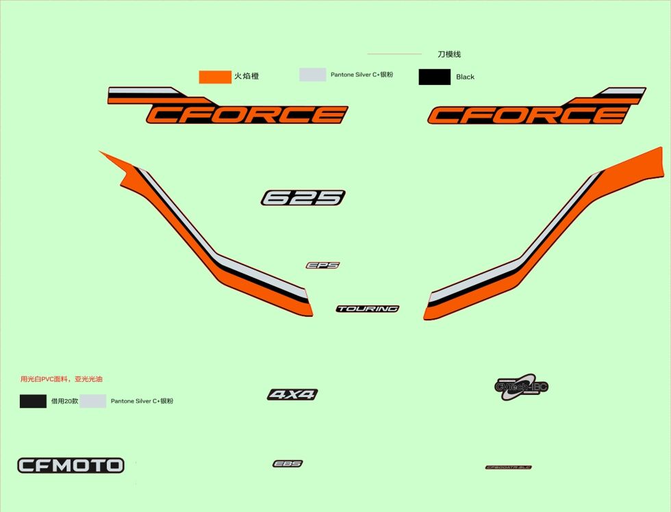 KITS D AUTOCOLANTS NEBULA BLACK POUR CFORCE 625 TOURING R T3 LONG 2023