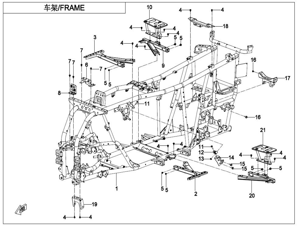 CHASSIS POUR CFORCE 520 T3 LONG BASIC 2023