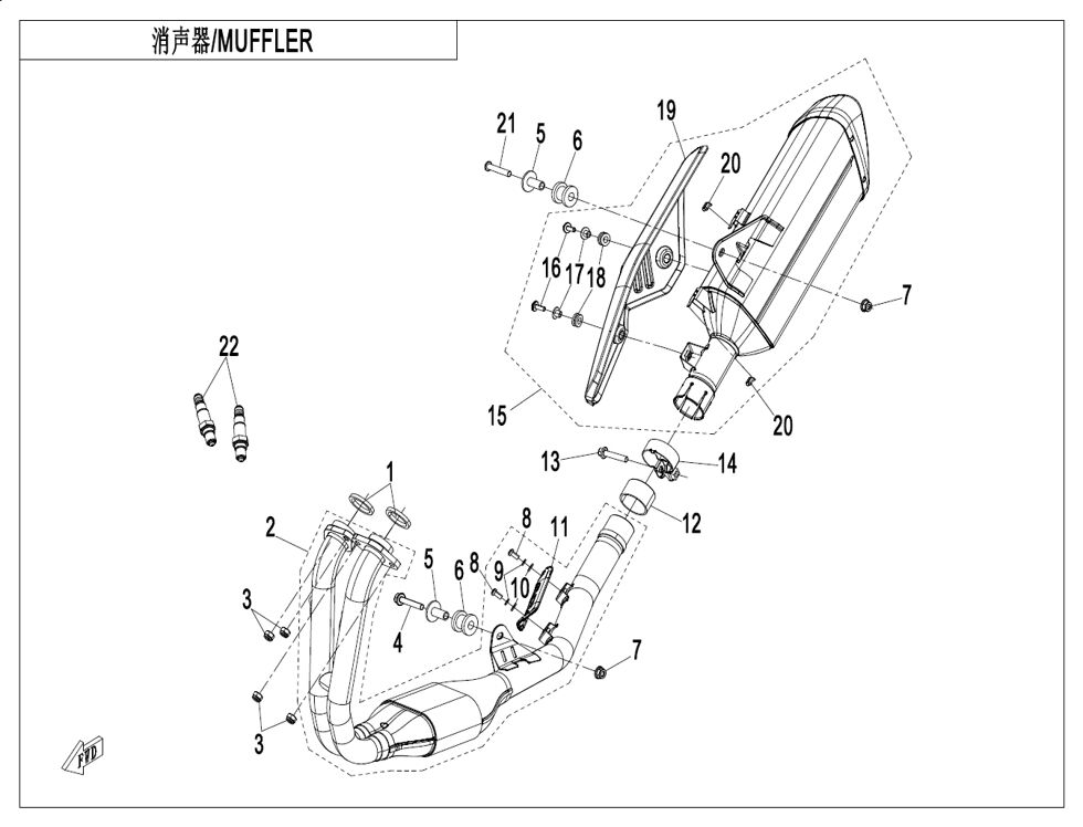 SILENCIEUX POUR CF 450 MT 2024