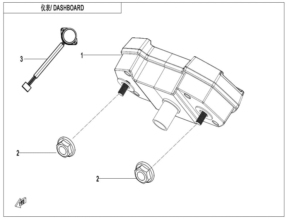 TABLEAU DE BORD POUR CFORCE 520 T3 COURT BLUE LINE 2023