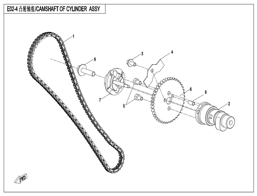 ASSEMBLAGE D ARBRE A CAMES DE CYLINDRE POUR CFORCE 520 T3 LONG EPS EXPERT 2023