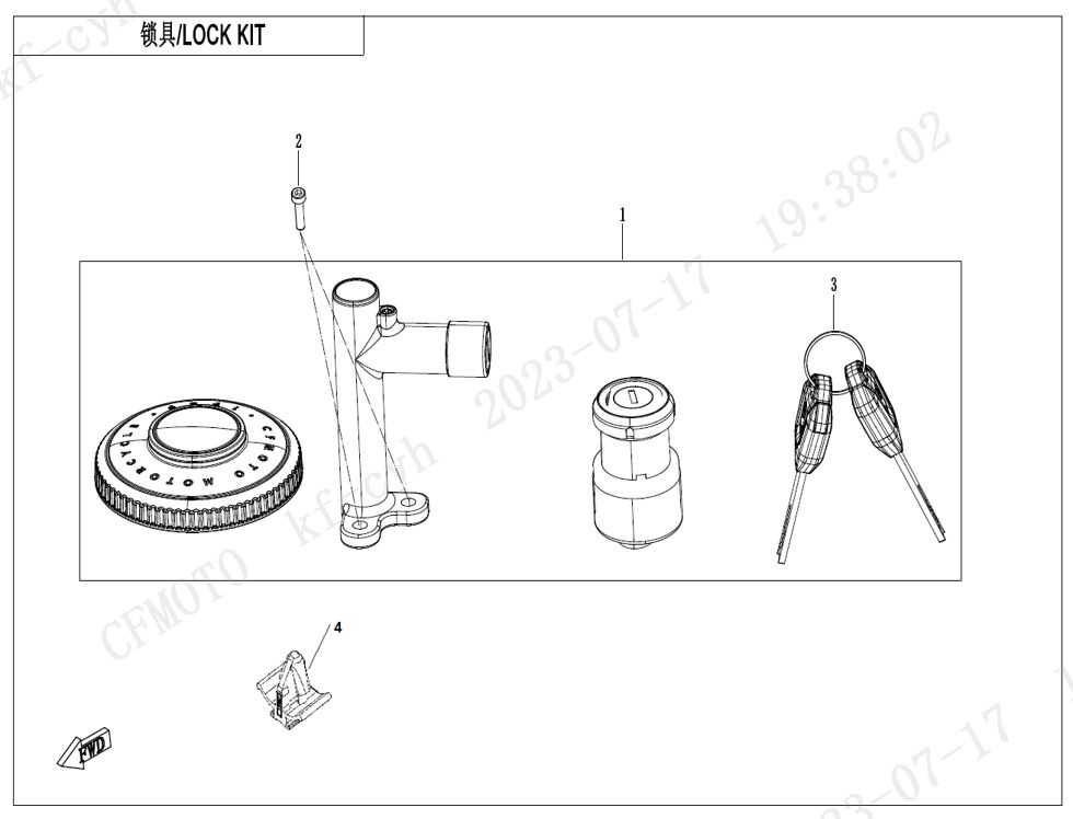 KIT DE VERROUILLAGE POUR CF 450 CLC 2024