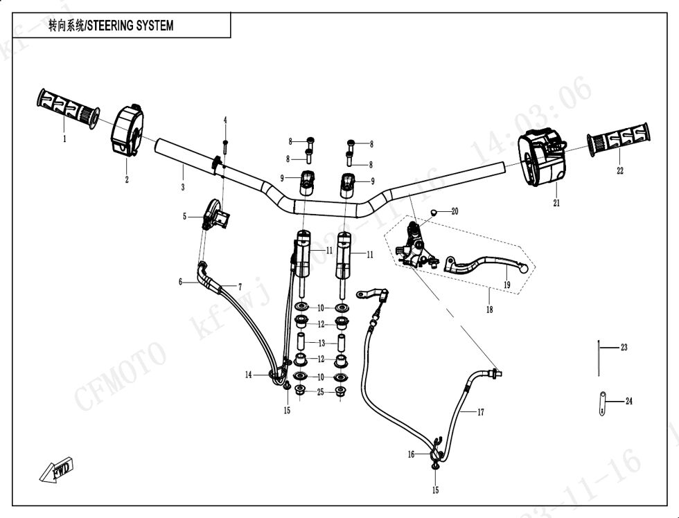 SYSTEME DE DIRECTION POUR CF 450 CLC 2024