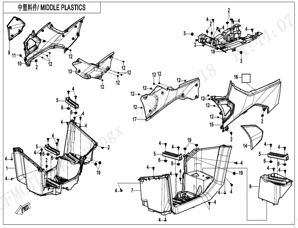 PLASTIQUES CENTRAUX POUR CFORCE 850 T3 2024