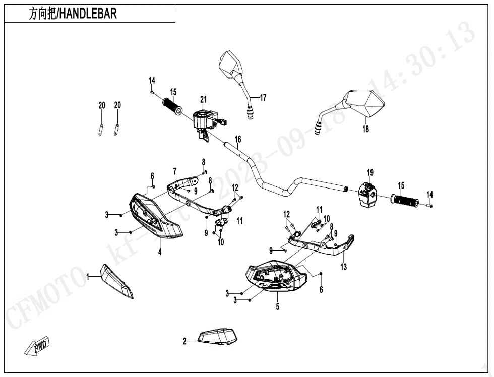GUIDON POUR CFORCE 850 T3 2024