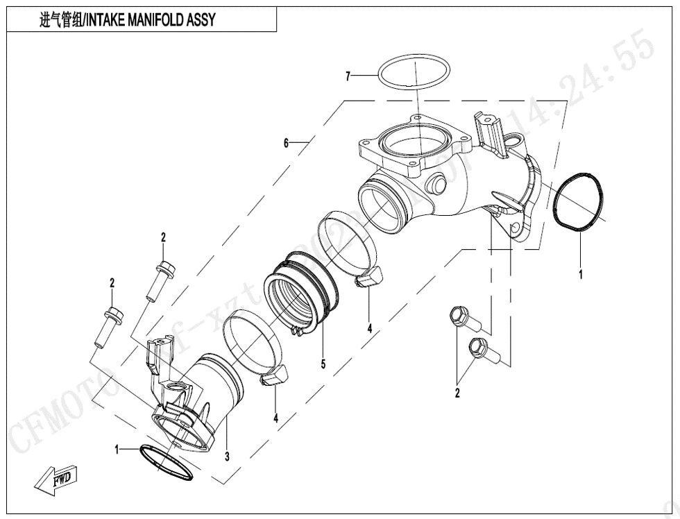 ENSEMBLE DE COLLECTEUR D ADMISSION POUR CFORCE 850 T3 2025