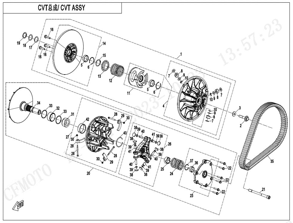 ENSEMBLE CVT POUR CFORCE 850 T3 2024