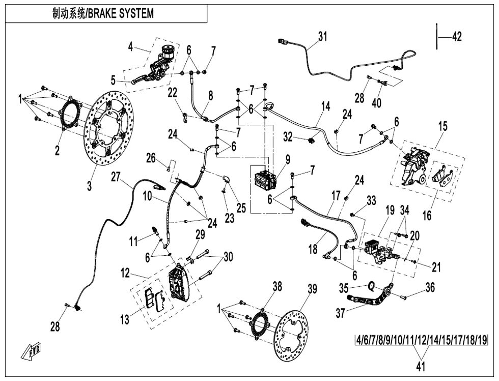 SYSTEME DE FREINAGE POUR CF 400 SR TC 2024