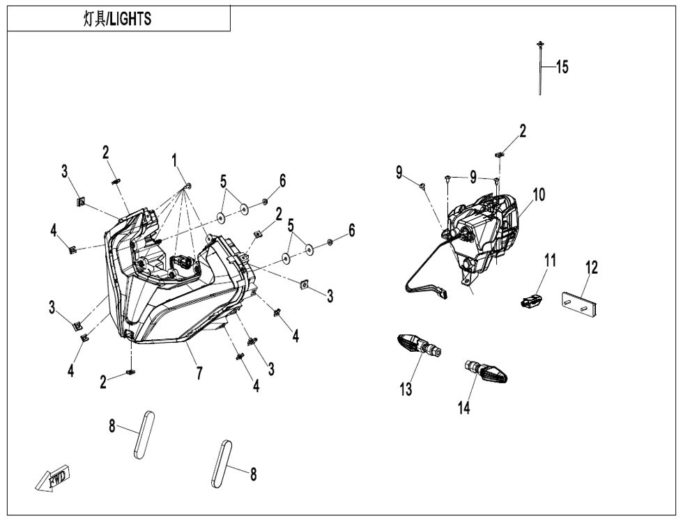 FEUX POUR CF 400 SR TC 2024