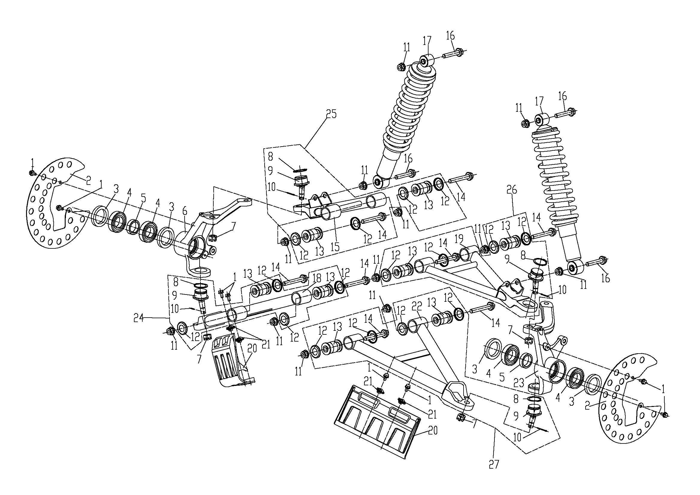 SUSPENSION AVANT POUR RANCHER 500 2012