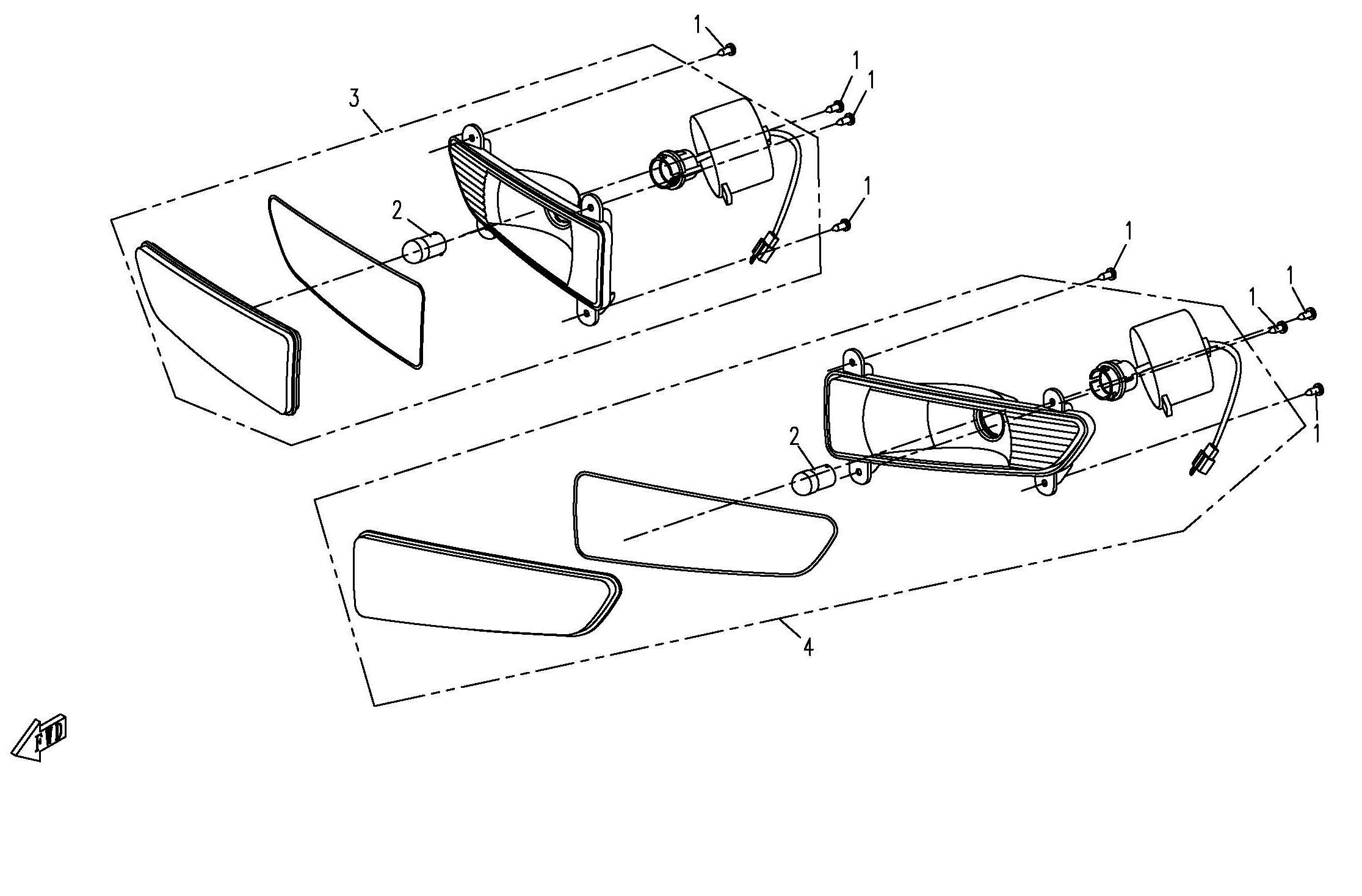 CLIGNOTANTS AVANT POUR RANCHER 500 2011