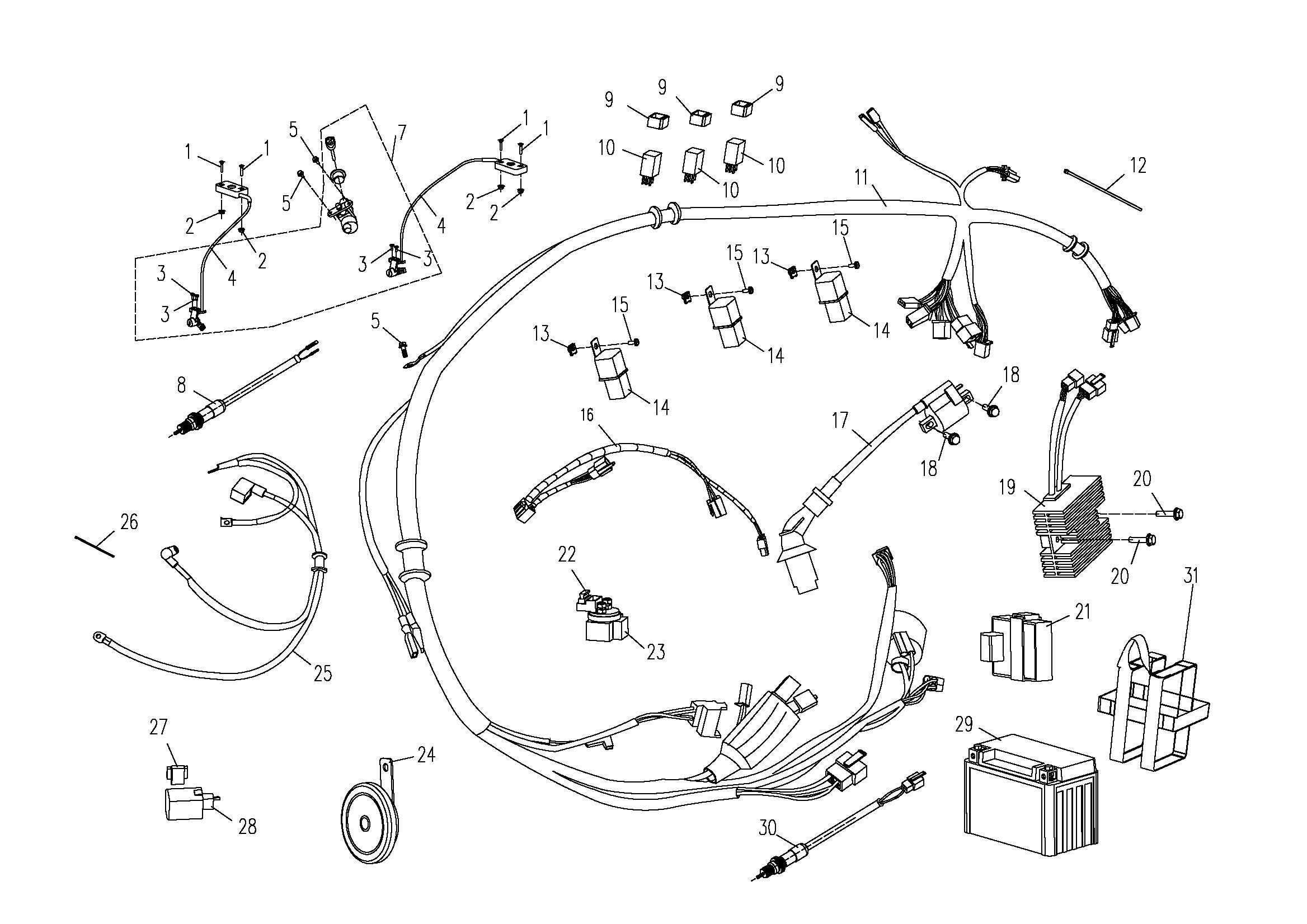FAISCEAU ELECTRIQUE POUR RANCHER 500 2012