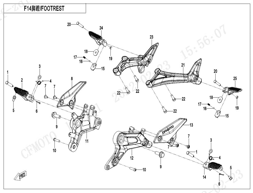 REPOSE PIEDS POUR CF 450 SR S 2024