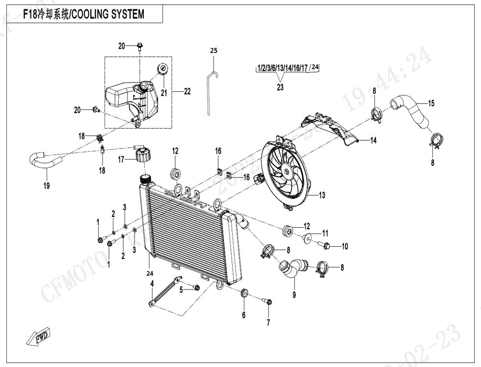 SYSTEME DE REFROIDISSEMENT POUR CF 450 SR S 2024