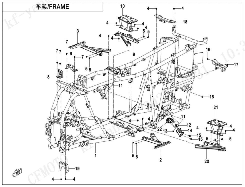 CHASSIS POUR CFORCE 520 T3 LONG BASIC 2025