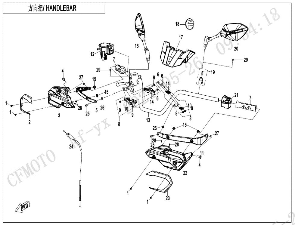 GUIDON POUR CFORCE 625 T3 COURT EPS 2022
