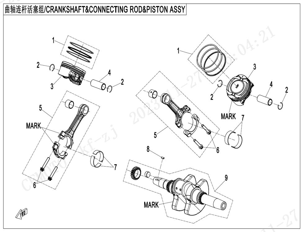 ENSEMBLE VILEBREQUIN BIELLE ET PISTON POUR CFORCE 850 T3 2025
