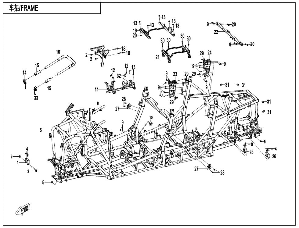 CHASSIS POUR ZFORCE 950 SPORT 4 PLACES 2025