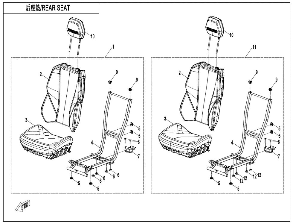 SIEGE ARRIERE POUR ZFORCE 950 SPORT 4 PLACES 2025