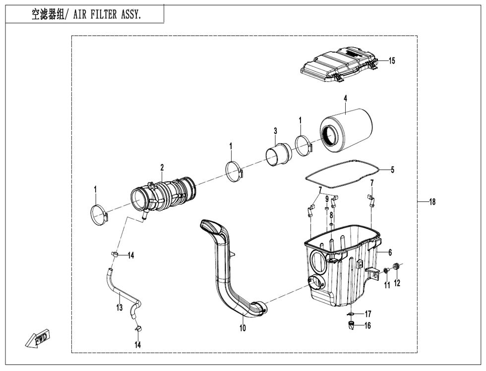ENSEMBLE FILTRE A AIR POUR CFORCE 520 T3 LONG BASIC 2024