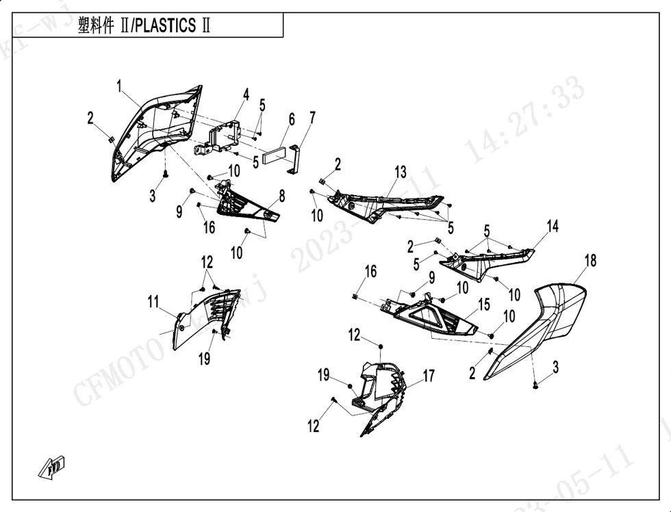 PLASTIQUES 2 POUR CF 450 NK 2024
