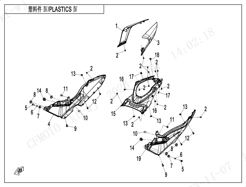 PLASTIQUES 4 POUR CF 450 NK 2024