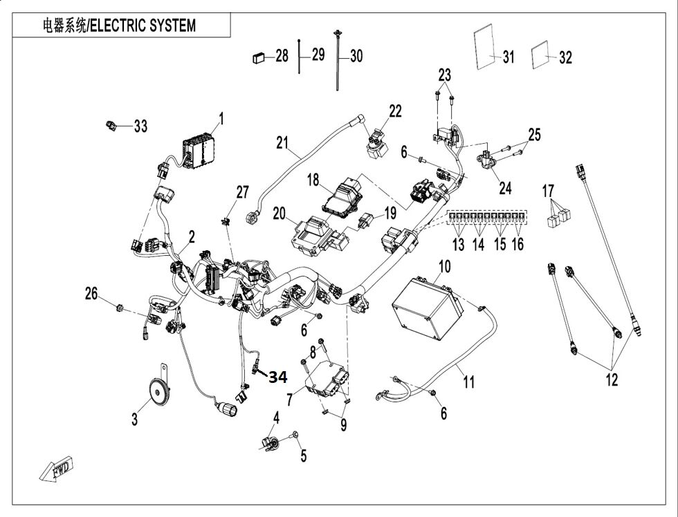 SYSTEME ELECTRIQUE POUR CF 450 NK 2024