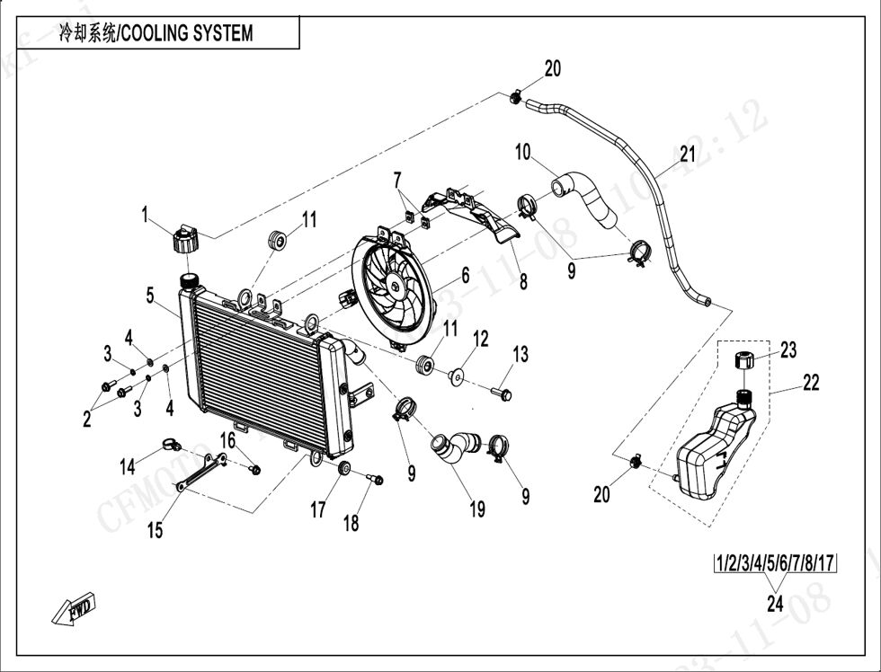 SYSTEME DE REFROIDISSEMENT POUR CF 450 NK 2024