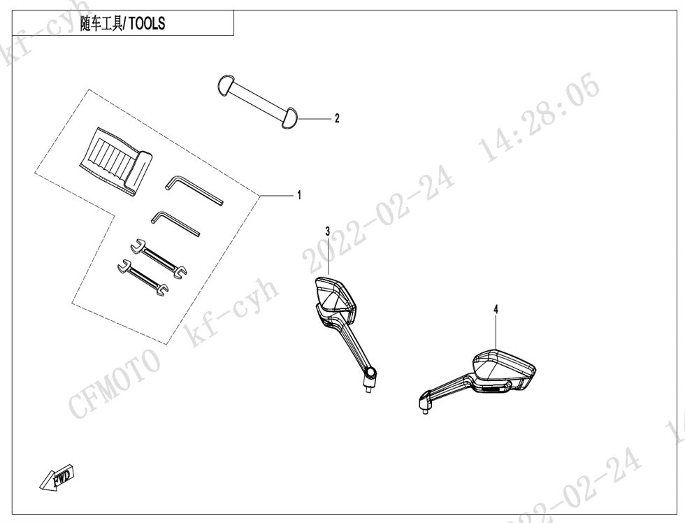 OUTILS POUR CF 450 NK 2024