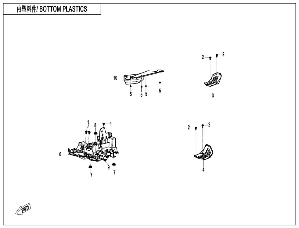 PLASTIQUES INFERIEURS OVERLAND POUR CF 1000ATR 2A T3 EPS OVERLAND 2025